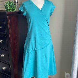 Athleta faux wrap dress women’s medium teal